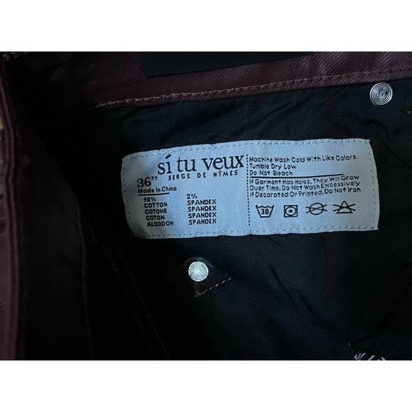 Si Tu Veux Gordon Jean’s Burgundy Wax Superstack  Size 36 - Picture 5 of 5
